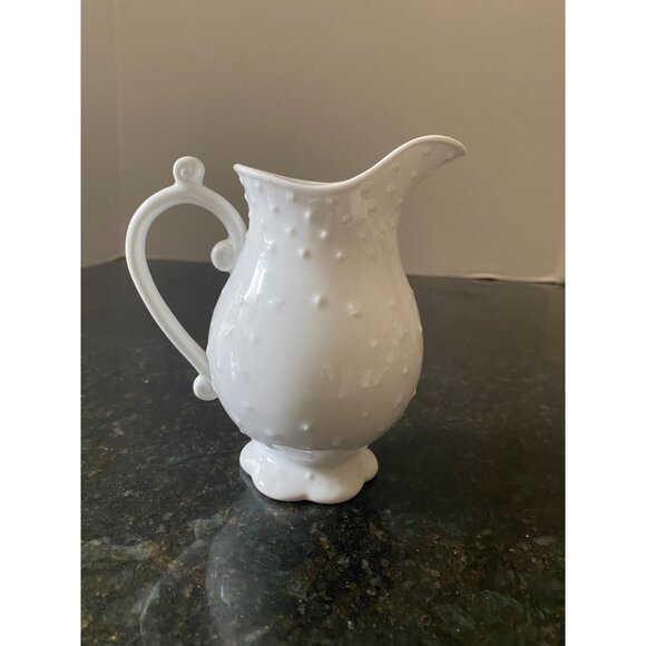 Godinger & Co. 5" Porcelain Cream Pitcher with Embossed Dots - Picture 1 of 9